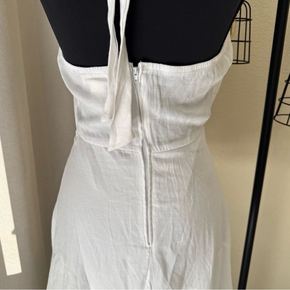 Altar’d State White Halter Mini Dress S Backless Summer Bridal Boho - Picture 7 of 9